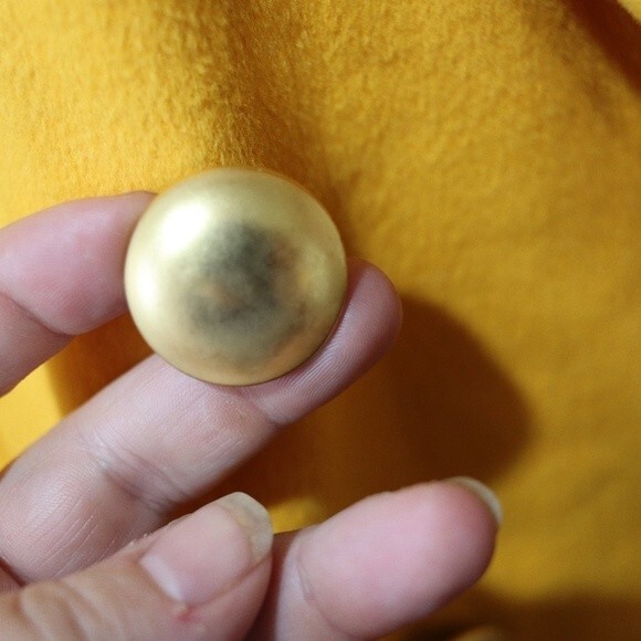 Escada Golden Yellow Double Breasted Blazer West Germany Angora Wool L - Picture 10 of 16